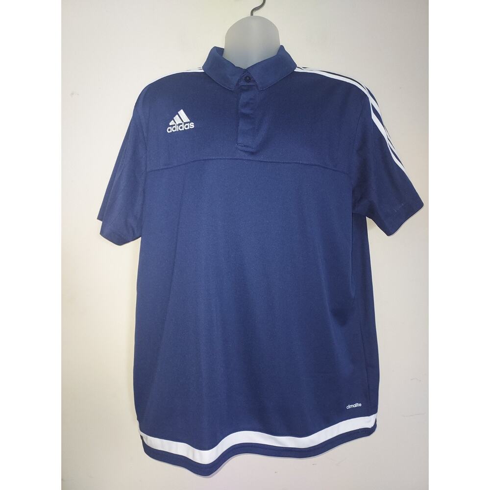 Adidas Men's Polo Climalite Athletic Lightweight Casual Shirt Blue White